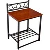 Homestyle4U Naktinis staliukas, 45x35x64 cm, juodas, rudas