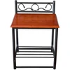 Homestyle4U Naktinis staliukas, 45x35x64 cm, juodas, rudas