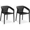 Lauko baldų komplektas Homestyle4U Sodo baldų komplektas, 154,5x74,5x54 cm, juoda