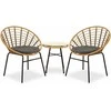 Lauko baldų komplektas Homestyle4U Sodo baldų komplektas, 68x77,5x55 cm, ruda, juoda