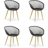 Homestyle4U Sodo krėslų komplektas, 62x80x57 cm, juoda