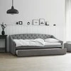Homestyle4U Sofa-lova, 213x74.5x98 cm, pilka