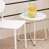 Homestyle4U Šoninis staliukas, 44,5x44,5x44,5 cm, balta