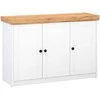 Homestyle4U Komoda, 134.6x82x41.8 cm, Balta, Ruda