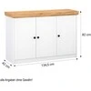 Homestyle4U Komoda, 134.6x82x41.8 cm, Balta, Ruda