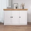 Homestyle4U Komoda, 134.6x82x41.8 cm, Balta, Ruda