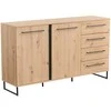 Homestyle4U Komoda, 159x92.5x42 cm, ruda juoda, medinė