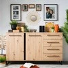 Homestyle4U Komoda, 159x92.5x42 cm, ruda juoda, medinė