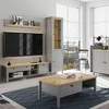 Homestyle4U Vitrina, 55x200x38 cm, Pilka