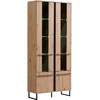 Homestyle4U Aukšta spintelė, 84,5x193x35 cm, ruda ir juoda