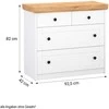 Homestyle4U Komoda, 92.5x82x42 cm, Balta, Ruda