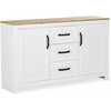 Homestyle4U Komoda, 150x89,5x41 cm, Balta
