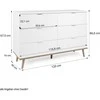 Homestyle4U Komoda, 120x40x86 cm, balta