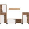 Homestyle4U Svetainės baldų komplektas, 4 dalių pramogų centras, 259x192,5x38 cm, ruda, balta