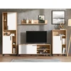 Homestyle4U Svetainės baldų komplektas, 4 dalių pramogų centras, 259x192,5x38 cm, ruda, balta