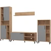 Homestyle4U Svetainės baldų komplektas, 259x192,5x38 cm, ruda, pilka