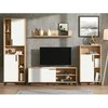 Homestyle4U Svetainės baldų komplektas, 4 dalių pramogų centras, 259x192,5x38 cm, ruda, balta