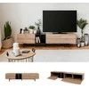 Homestyle4U TV staliukas, 195x37x48 cm, juodas, rudas