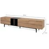 Homestyle4U TV staliukas, 195x37x48 cm, juodas, rudas