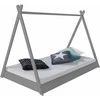 Homestyle4U Vaikiška lova, Tipi palapinės lova, 105,5x208x132,5 cm, pilka