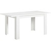 Homestyle4U Valgomasis stalas 120x80x76 cm baltas, išskleidžiamas, medinis
