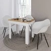Homestyle4U Valgomasis stalas, 90x73x60 cm, balta ir ruda
