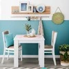 Homestyle4U Valgomasis stalas, 80x80x75 cm, balta
