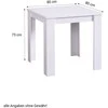 Homestyle4U Valgomasis stalas, 80x80x75 cm, balta