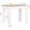 Homestyle4U Valgomasis stalas, 90x73x60 cm, balta ir ruda