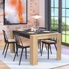 Homestyle4U Valgomojo stalas, 154x90.5x74.5 cm, juodas ir rudas
