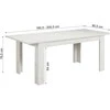 Homestyle4U Valgomasis stalas, 200.5x90.5x76.5 cm, balta