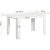Homestyle4U Valgomasis stalas, 120x80x75 cm, balta