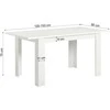 Homestyle4U Valgomasis stalas, 120x80x75 cm, balta