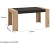 Homestyle4U Valgomojo stalas, 154x90.5x74.5 cm, juodas ir rudas