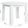 Homestyle4U Valgomasis stalas, 106x106x76.5 cm, balta