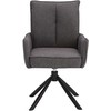 Homestyle4U Valgomojo stalas ir kėdžių komplektas, 200x95x93.5 cm, ruda, juoda, pilka