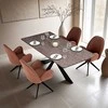 Homestyle4U Valgomojo stalas ir kėdžių komplektas, 200x100x76 cm, ruda, juoda