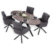Homestyle4U Valgomojo stalas ir kėdžių komplektas, 200x95x93.5 cm, ruda, juoda, pilka