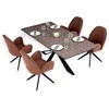 Homestyle4U Valgomojo stalas ir kėdžių komplektas, 200x100x76 cm, ruda, juoda