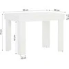 Homestyle4U Valgomojo stalo komplektas, 90x73x60 cm, balta, pilka