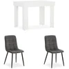 Homestyle4U Valgomojo stalo komplektas, 90x73x60 cm, balta, pilka
