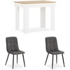 Homestyle4U Valgomojo stalo komplektas, 90x60x73 cm, balta, ruda, pilka