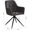 Homestyle4U Valgomojo stalas ir kėdžių komplektas, 160.5x90.5x76.5 cm, balta, pilka, juoda