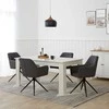 Homestyle4U Valgomojo stalas ir kėdžių komplektas, 160.5x90.5x76.5 cm, balta, pilka, juoda