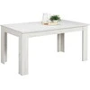 Homestyle4U Valgomojo stalas su kėdėmis, 160.5x90.5x76.5 cm, balta ir ruda