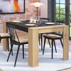 Homestyle4U Valgomojo stalas, 154x90.5x74.5 cm, juodas ir rudas