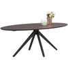 Homestyle4U Valgomojo stalas, 200x95x76 cm, rudas, juodas