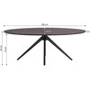 Homestyle4U Valgomojo stalas, 200x95x76 cm, rudas, juodas