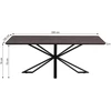 Homestyle4U Valgomojo stalas ir kėdžių komplektas, 200x100x93,5 cm, ruda juoda pilka