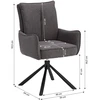 Homestyle4U Valgomojo stalas ir kėdžių komplektas, 200x95x93.5 cm, ruda, juoda, pilka